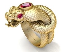 18ct Gold Over Snake Ring