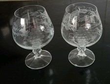  Pair of Brandy Glasses Grape