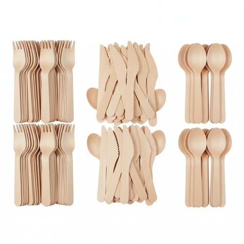 100 wooden cutlery - wooden,