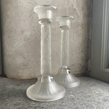2 x Art Deco Frosted Glass