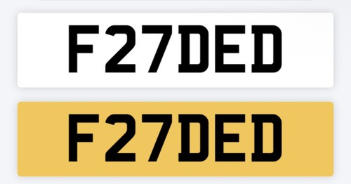 Faded private number plate - number,