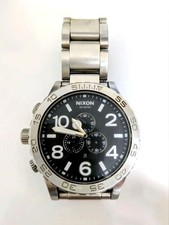 NIXON 51 30 Chronograph Stainless Steel Watch Battery Replaced 300m Rated