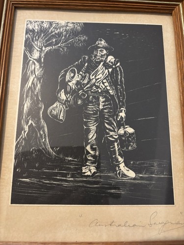 Australian swagman pen and ink - pen,