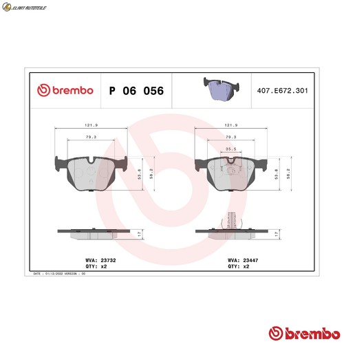 Brake pad set disc - disc, p