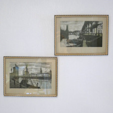 Vintage pair of Bernard Buffet prints in original frames. 1955 Rochelle / Marne
