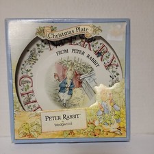 Peter Rabbit Merry Christmas 1992 Wedgwood Collectible Porcelain Plate Mint
