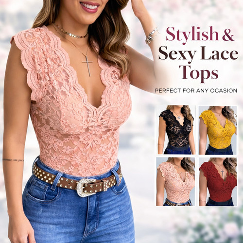 Womens lace neck sleeveless - neck,