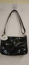 BNWOT ladies black patent SUZY SMITH top handle bag CG S07