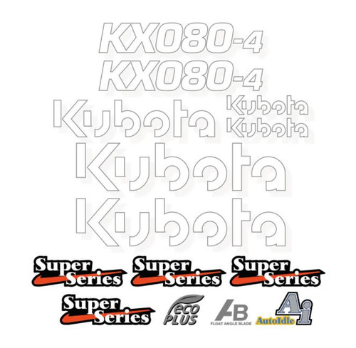 Kubota kx080 decal kit euro - kubota,