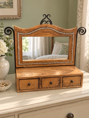 Rustic wooden dressing table - rustic,