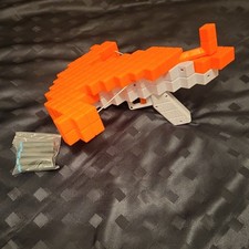 Nerf Minecraft Pillagers Crossbow Toy Orange White Bow Soft Dart with Darts 