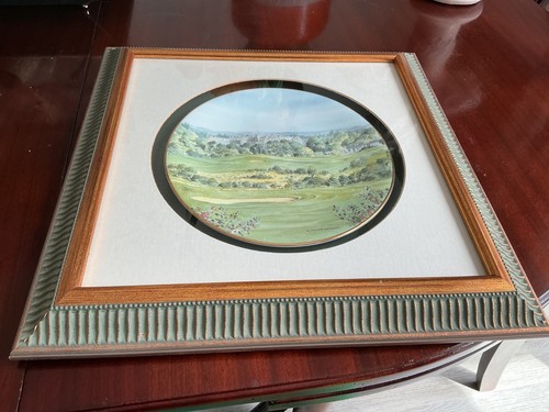 Vintage framed painted plate - vintage,, framed,painted