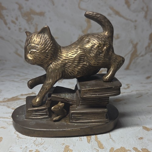 Brass kitten mouse - brass,