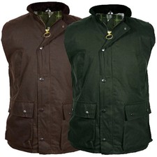 Mens Wax Quilted Bodywarmer Waistcoat Gillet Sleeveless Workwear Jacket Vest Top