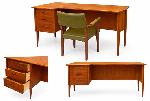 Mid century boomerang desk - century,