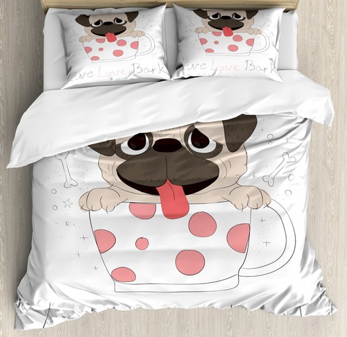 Pug duvet cover - cover, love