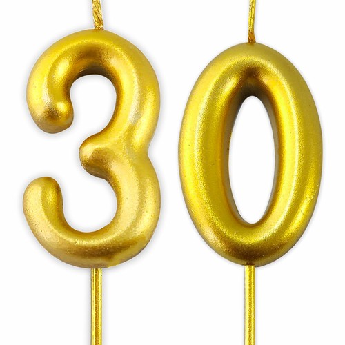 Gold number candle - 30, 30th