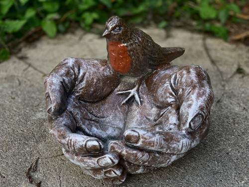 Cement bird bath - , statue