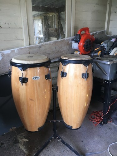 Wood conga drums pair - wood,