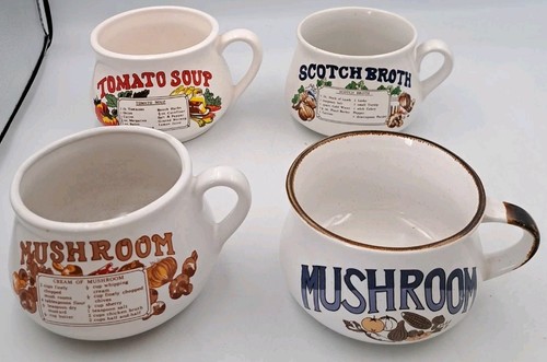 Vintage soup mugs includes - mugs,