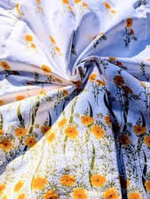 Vintage Floral Fabric 60s 70s
