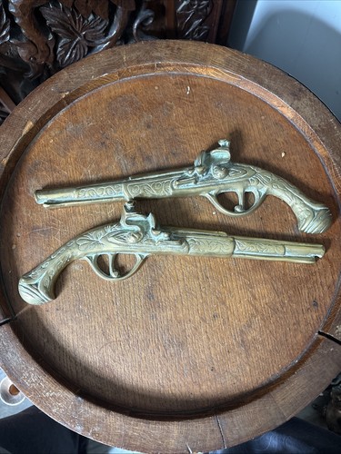 Vintage brass duelling - brass, pistols