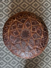 Vintage Handmade Moroccan Brown Leather Pouffe