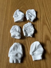 Primark 3 X Baby Mittens White