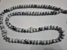 Quality Tasbeeh Marble 99 Beads Large (10mm) Muslim Prayer Rosary - Light Grey