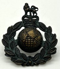British Military Issue Royal Marines Blackened Beret Metal Cap Badge