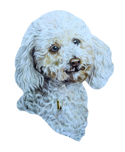 White poodle lead hanger - poodle,