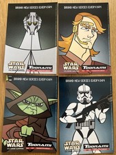Set of 4 x Star Wars Clone Wars Toonami  Animation Postcards Stormtrooper, Yoda