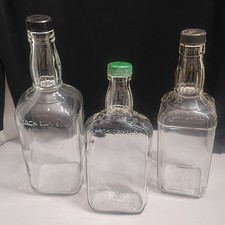 3 Vintage JACK DANIELS Whiskey Bottles Lady's Leg Pint-3/4 Quart Embossed L@@K