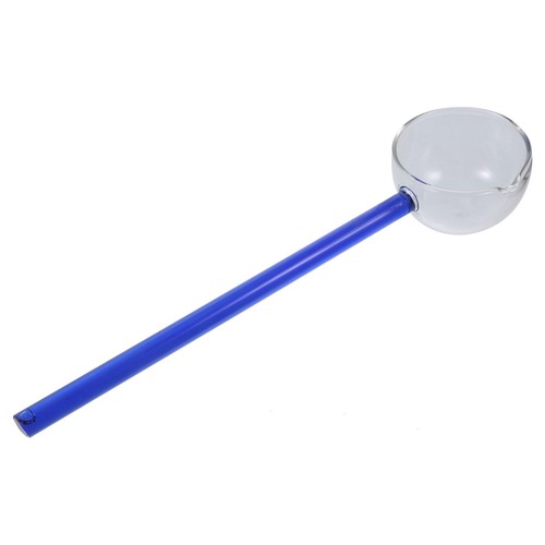 Clear blue glass spoon - blue, for