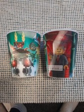 The LEGO Movie Lord Business Holographic McDonalds Promotional Cups x 2