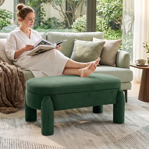 Corduroy window seat ottoman - corduroy,
