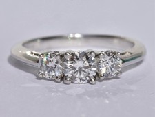 Tiffany & Co Three Stone Diamond Platinum Ring