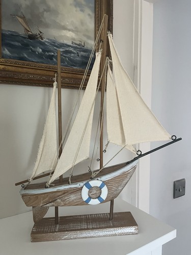 Wooden decorative sailing boat - wooden,