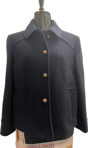 Navy 100 boiled wool short - 100%,