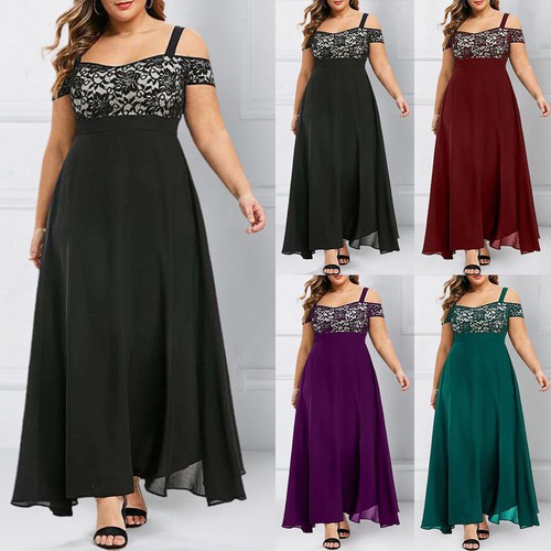 Plus womens lace chiffon maxi - plus,