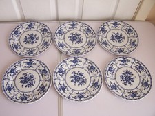Set of 6 Vintage Johnson Brothers Indies 9 1/2 Inch Plates Flowers & Birds