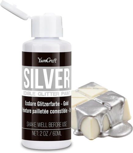 Edible glitter paint silver - edible,