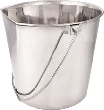 ProSelect Stainless Steel Flat Sided Pails — Durable Pails for Fences, Cages,