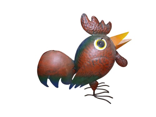 Tin rooster figure - , statue