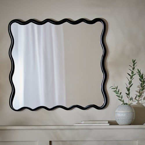 Habitat black wavy wall - black,