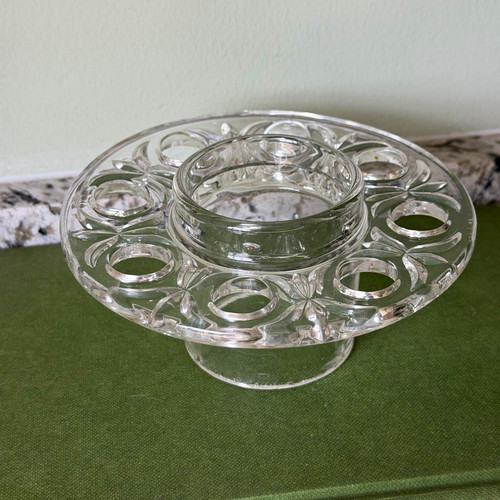 Clear glass flower frog - clear,