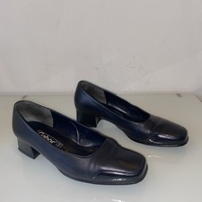 Gabor Navy Leather Court Shoes