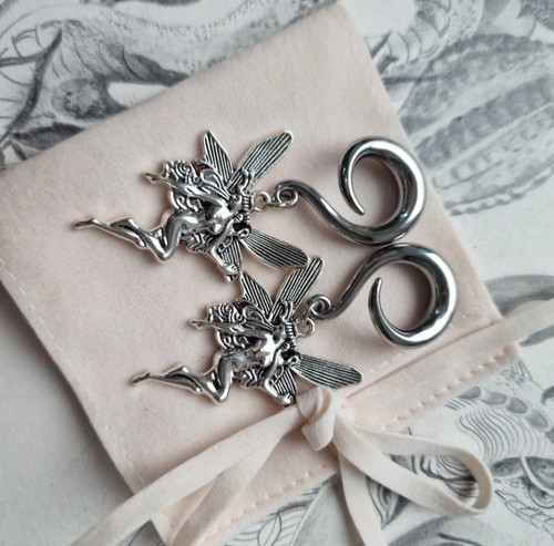 Silver fairy ear weights - silver,