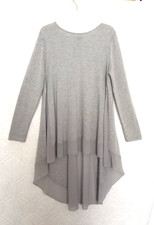 New Look Ladies Lightweight Floaty Panelled Chiffony Dress size LARGE Light Grey