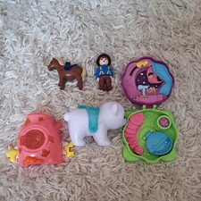 Playmobil 123 horse, 1990 figure, Glimmies tree house & polar Bear & Cry Babies 